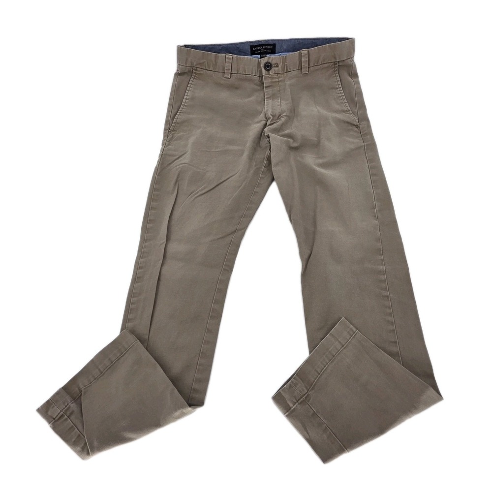 Banana Republic Fulton Skinny Fit Beige Chino Pants Mens 32x30 Cotton Stretch